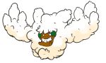  blank_eyes commentary_request fluffy fukurou_(owl222) full_body fur_collar gen_5_pokemon highres looking_at_viewer no_humans pokemon reuniclus simple_background smile whimsicott white_background 