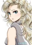  ayla_(chrono_trigger) blonde_hair breasts chrono_trigger commentary_request curly_hair long_hair looking_at_viewer s-a-murai solo underwear 