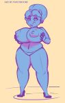  2018 anthro anthrofied areola big_areola big_breasts breasts clothed clothing cookie_crumbles_(mlp) digital_media_(artwork) equine erect_nipples eyeshadow female footwear friendship_is_magic grin hair hand_on_breast high_heels horn horse lipstick makeup mammal mature_female my_little_pony nipples panties pony restricted_palette shoes short_hair simple_background smile smutbooru solo standing thick_thighs topless underwear unfinished unicorn voluptuous 