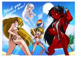  bell bikini bleedman blonde_hair claws clothed clothing demon grim_tales_from_down_below hair her looking_back mandy mimi minimandy pincers powerpuff_girls_doujinshi ppgd red_eyes skimpy skull swimsuit thong webcomic white_hair 