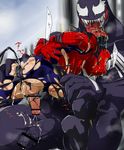  2boys artist_request marvel multiple_boys spider-man venom venom_(marvel) yaoi 