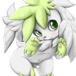  feral kemono legendary_pok&eacute;mon male nintendo penis pok&eacute;mon pok&eacute;mon_(species) shaymin shaymin_(sky_form) sheimi simple_background solo video_games white_background 潔咪 