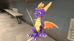  3d_(artwork) balls big_balls claws cum digital_media_(artwork) dragon erection fangs horn male open_mouth penis precum purple_scales purple_skin scales source_filmmaker spyro spyro_the_dragon video_games wings 