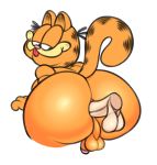  anal backsack balls big_butt black_eyes butt cat eccentricspider feline fur garfield garfield_(series) half-closed_eyes looking_back looking_down male male/male mammal orange_fur penetration penis simple_background tongue tongue_out white_background 