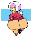  big_butt blonde_hair butt clothed clothing clothing_lift eyewear female footwear glasses hair high_heels holding_object huge_butt humanoid jolene_(paper_mario) lipstick looking_at_viewer looking_back makeup mario_bros nintendo nondelismell not_furry paper_mario partially_clothed rear_view red_lipstick shoes skirt skirt_lift solo standing thick_thighs toad_(mario) video_games wide_hips 
