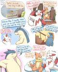  ambiguous_gender anthro bed buizel comic cute english_text humor invalid_tag nintendo pok&eacute;mon pok&eacute;mon_(species) risenpaw text texts typhlosion video_games zangoose 