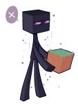  2018 aliasing alpha_channel ambiguous_gender annoyed black_skin digital_media_(artwork) enderman hi_res holding_object humanoid looking_aside minecraft not_furry purple_eyes purple_sclera simple_background solo speech_bubble supericebeam transparent_background video_games 