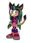  2018 3rd_party_watermark alpha_channel anthro backless_gloves bandage better_version_at_source biped black_horn black_nose black_tail boots brown_body brown_tail child clothed clothing cub digital_drawing_(artwork) digital_media_(artwork) distracting_watermark eyelashes fan_character female fingerless_gloves flat_chested footwear front_view full-length_portrait giraffid gloves green_eyes hi_res horn jacket kyra_the_okapi legwear looking_aside looking_away mammal multicolored_body multicolored_tail okapi open_clothing open_jacket pants pink_body pink_tail portrait purplefoxkinz shirt simple_background skirt smile solo sonic_(series) standing tail_tuft tan_body tights toony transparent_background tuft watermark young 