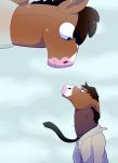  2017 anthro bojack_horseman bojack_horseman_(character) brown_fur brown_mane clothed clothing equine fur horse looking_up male mammal necktie overcast pink_nose plushie sky uunicornicc 