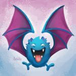  2016 ambiguous_gender digital_media_(artwork) golbat membranous_wings nintendo open_mouth pok&eacute;mon pok&eacute;mon_(species) solo tongue tongue_out tsaoshin video_games wings 