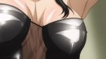  1girl animated animated_gif armpits arms_up blush breasts chigusa_nana cleavage latex medium_breasts nana_to_kaoru solo tears 
