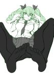  1girl anchovy artist_request black_ribbon blush breasts drill_hair eyebrows_visible_through_hair female girls_und_panzer green_hair hair_ribbon large_breasts long_hair looking_at_viewer naughty_face ribbon school_uniform shiny smile solo tongue tongue_out twin_drills twintails 