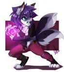  2018 4_toes 5_fingers anthro blue_eyes canine clothed clothing digital_media_(artwork) female hair mammal purple_hair solo toes wolf wolflady 