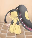  &lt;3 :3 anus black_hair blush butt clitoris female full_body hair hi_res humanoid japanese_text looking_at_viewer looking_back mawile nintendo nude pok&eacute;mon pok&eacute;mon_(species) presenting pussy pussy_juice rear_view red_eyes sake_(pixiv) smile solo spread_anus spread_butt spread_pussy spreading standing teeth text tongue tongue_out translation_request uncensored urethra video_games 