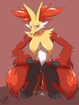  2018 anthro blush breasts canine coolryong delphox female fur improvised_dildo improvised_sex_toy inner_ear_fluff mammal nintendo pok&eacute;mon pok&eacute;mon_(species) pussy pussy_juice smile solo tongue video_games 