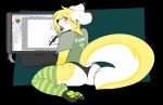  2017 4_toes anthro artist black_nose blush butt canine claws clothing computer corgi dog drawing ear_piercing eyebrows eyelashes feet female fennec finger_claws forgi fox fur green_claws green_eyes green_pawpads green_paws green_tongue hair holding_object hybrid jersey legwear looking_back mammal multicolored_fur open_mouth pawpads paws pencil_(disambiguation) piercing sitting solo stockings surprise teeth toe_claws toes two_tone_fur underwear white_eyebrows zipzap zipzap_(character) 