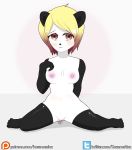  anthro aye blonde_hair breasts female giant_panda hair mammal pussy pussy_juice solo ursid 