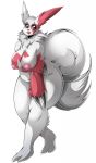  2016 anthro anthrofied big_breasts breasts butt claws digital_media_(artwork) female feral fur hi_res huge_breasts mammal multicolored_fur navel nintendo nipples nude pok&eacute;mon pok&eacute;mon_(species) pok&eacute;morph portrait pussy simple_background solo standing suddenhack thick_thighs tuft two_tone_fur vaginal video_games voluptuous white_fur wide_hips zangoose 