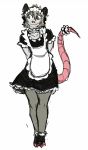  anthro clothed clothing crossdressing didelphid girly legwear maid_uniform male mammal marsupial niztaiscalm ryallin ryallin_kelevra simple_background stockings uniform virginia_opossum 