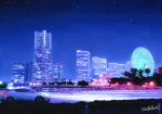  bad_id bad_pixiv_id bridge building bush car cityscape commentary_request ferris_wheel ground_vehicle highres lamppost motor_vehicle night no_humans original outdoors road sachiko15 scenery signature sky star_(sky) starry_sky toyota toyota_c-hr tree yokohama yokohama_landmark_tower 