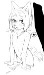  &lt;3 animal_genitalia anthro blush cum cum_on_table fur girly hair kemono male mammal mizo_ne monochrome nipples nude panting penis penis_size_difference small_penis 