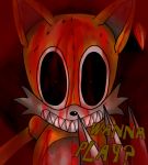  anthro big_eyes black_nose blood blood_on_arm blood_on_chest blood_on_face canine claws creepy digital_media_(artwork) fox front_view male mammal messy nightmare_fuel sharp_teeth smile solo sonic_(series) soul_devouring_eyes sssonic2 tails_doll teeth toony 