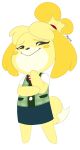  :&gt; alpha_channel animal_crossing anthro barefoot black_eyes canine clothed clothing dog eyelashes female floppy_ears fur hi_res isabelle_(animal_crossing) looking_at_viewer mammal managurk nintendo pose shih_tzu shirt simple_background skirt smile solo standing transparent_background video_games 