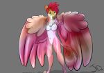  anthro canine chest_tuft feathered_wings feathers female fox hair half_vampire koyu_ruh mammal nude red_hair solo tuft wings 