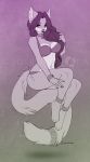  anthro bra breasts clothing collar feline female looking_at_viewer makeup mammal pandora_(artist) solo underwear watermark wide_hips 