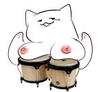  bongo_cat bongos breasts cat compression_artifacts feline female mammal meme nipples pawpads simple_background smug solo source_request tagme unknown_artist what white_background 