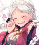  blush closed_eyes elbow_gloves eponine_(fire_emblem_if) fire_emblem fire_emblem_heroes fire_emblem_if gloves highres nakabayashi_zun smile solo twintails white_hair 