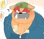  ? blush bulldog canine coveralls dog dribble hyaku1063 japanese_text male mammal money nintendo pecs text video_games warioware 