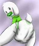  2017 anthro asriel_dreemurr blush butt cocoapampers_(artist) diaper digital_media_(artwork) looking_at_viewer male mammal pacifier simple_background smile solo undertale video_games young 