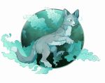  2015 ambiguous_gender cat digital_media_(artwork) feline feral fur green_eyes green_theme grey_fur mammal maplespyder paws solo 