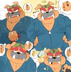  bulldog canine cat coveralls dog dribble feline hyaku1063 japanese_text male mammal multiple_poses muscular nintendo pecs pose spitz_(warioware) text video_games warioware 