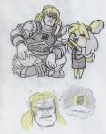  2018 animal_crossing anthro armband armor blonde_hair boots buckteeth canine captainmolasses castlevania clothed clothing comic dialogue dog duo english_text eyes_closed female footwear fur hair human isabelle_(animal_crossing) konami male mammal nintendo shih_tzu simon_belmont simple_background sitting smile standing super_smash_bros._ultimate teeth text traditional_media_(artwork) video_games yellow_fur 
