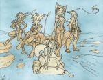  2018 anthro armor bast_(dreamkeepers) bra breasts canine cat cleavage clothed clothing david_lillie dreamkeepers feline female fur group hair lilith_calah mace_(dreamkeepers) male mammal namah_calah navel open_shirt paige_(dreamkeepers) underwear whip_(dreamkeepers) 