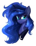  2018 blue_eyes blue_hair constellation digital_media_(artwork) equine eyelashes female friendship_is_magic hair headshot_portrait hioshiru horn inner_ear_fluff long_hair mammal my_little_pony portrait princess_luna_(mlp) simple_background solo unicorn white_background 