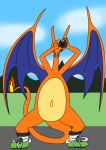  anthro camera charizard clothing dergychar dragon fire footwear male mostly_nude nintendo pok&eacute;mon pok&eacute;mon_(species) scalie shoes video_games 