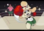  &lt;3 2018 alternate_costume animal_crossing anthro boxing boxing_gloves bra canine clothed clothing crossover dog donioth duo female fight fighting_ring hoodie human isabelle_(animal_crossing) little_mac male mammal nintendo punch-out!! shih_tzu shirt shorts smile sport sports_bra super_smash_bros super_smash_bros._ultimate sweat tank_top underwear video_games 