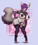  animal_genitalia anthro balls big_breasts breasts collar dickgirl feline fully_sheathed huge_breasts intersex looking_at_viewer mammal nipple_tape overweight overweight_dickgirl pandora_(artist) pasties pubes sheath smile solo standing tape thick_thighs 