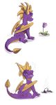  2018 digital_media_(artwork) dragon feral horn male membranous_wings sammytorres scalie simple_background solo spines spyro spyro_the_dragon video_games western_dragon white_background wings 