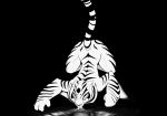  anthro ass_up butt drinking feline female kneeling kung_fu_panda lapping mammal master_tigress monochrome nude sabrotiger solo tiger water 