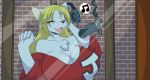  blonde_hair breasts cleavage clothed clothing eyes_closed female fur hair invalid_tag mammal mastergodai singer 