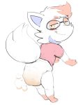  2018 anthro butt diaper digital_media_(artwork) full_diaper fur looking_at_viewer male mammal nintendo peeing pok&eacute;mon pok&eacute;mon_(species) simple_background smile solo sukkatsu_(artist) urine video_games wet_diaper wetting zorua 