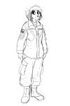  2018 black_and_white canine clothing dog dog_girl_(hladilnick) female hladilnik mammal military monochrome uniform 