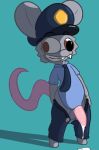  biped buckteeth clothed clothing cum male mammal mouse necktie police_uniform rabblet rodent simple_background solo teeth uniform 