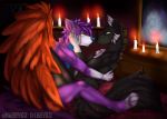  artist candle canine darkness inside invalid_tag male male/male mammal nabeyku-dibeyku night romantic wings wolf 