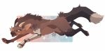  2017 4_toes amber_eyes black_nose brown_fur digital_media_(artwork) feral fur horn hybrid hyena mammal maplespyder paws solo toes 