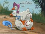  abigail amelia animal_genitalia asphyxiation avian bird choking cloaca egg egg_denial female female/female goose invalid_tag moisteaglevent oviposition the_aristocats 